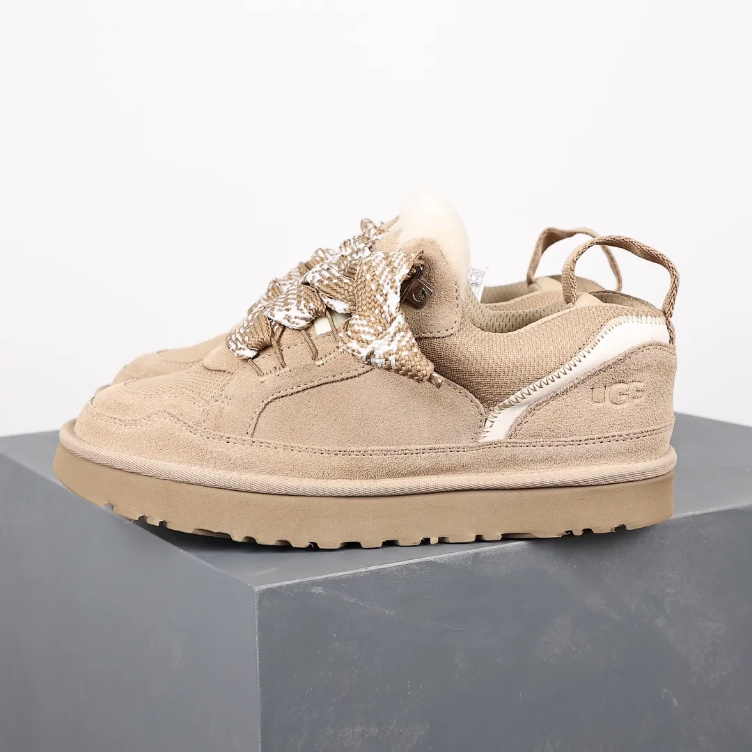 Pick up locally 💰680 Core recommended good price UGG versatile items 2023 new Highland series Polyester fiber mesh lining 10mm plush lining Insole Recycled ballistic canvas mesh Suede leather upper two-color flat shoelaces EVA outsole Lowmel Mel casual shoes Size: 35 36 37 38 39 40 41 42 43 44 45